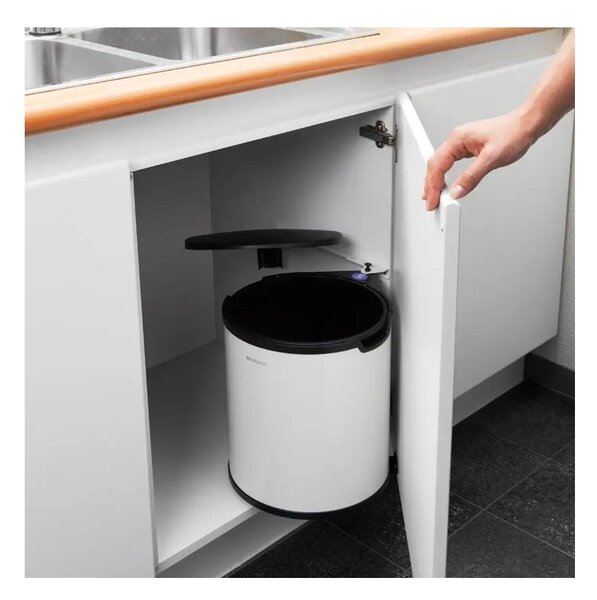 Bijela ugradbena željezna kanta za smeće 15 l – Brabantia