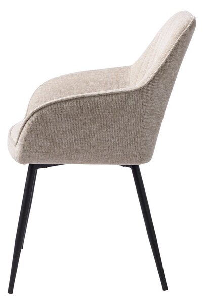 Bež podstavljena blagovaonska stolica s naslonima za ruke Nolan – Unique Furniture