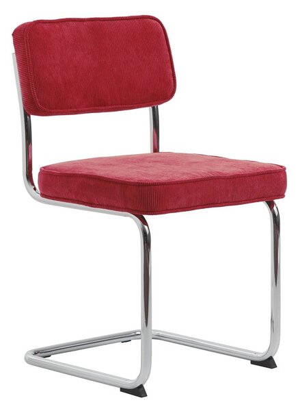 Crvena blagovaonska stolica od samta Rupert – Unique Furniture