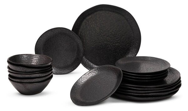 Servis za jelo 18 kom od kamenine za 6 osoba Dark Moon – Bonami Selection