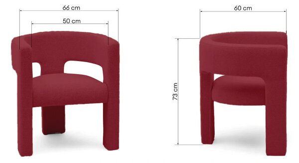 Bordo dizajnerska fotelja ALPAH B VELVET