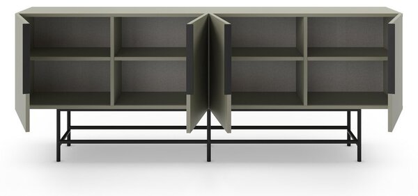 Zelena/siva niska komoda 200x77,5 cm Eldia – Marckeric