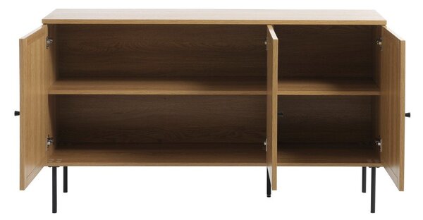 Niska komoda u dekoru hrasta u prirodnoj boji 140x80 cm Pensacola – Unique Furniture