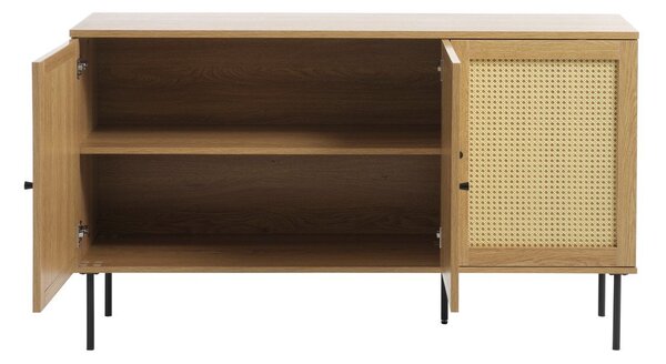 Niska komoda u dekoru hrasta u prirodnoj boji 140x80 cm Pensacola – Unique Furniture