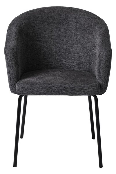 Tamno siva podstavljena blagovaonska stolica s naslonima za ruke Easton – Unique Furniture