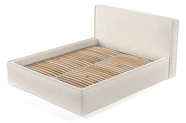 Bež tapecirani bračni krevet s prostorom za odlaganje s podnicom 180x200 cm Lounge L – Maison de Rêve