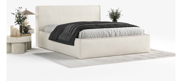 Bež tapecirani bračni krevet s prostorom za odlaganje s podnicom 180x200 cm Lounge L – Maison de Rêve