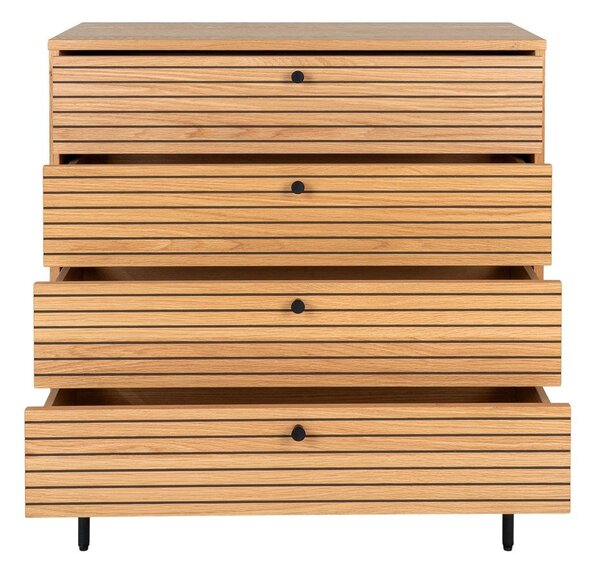 Visoka komoda u dekoru hrasta u prirodnoj boji 80x85 cm Kyoto – House Nordic