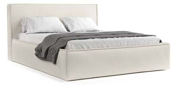 Bež tapecirani bračni krevet s prostorom za odlaganje s podnicom 180x200 cm Lounge L – Maison de Rêve