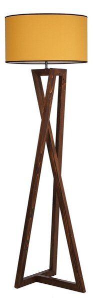 Senf žuta/smeđa stojeća svjetiljka s tekstilnim sjenilom (visina 149 cm) Maçka – Opviq lights