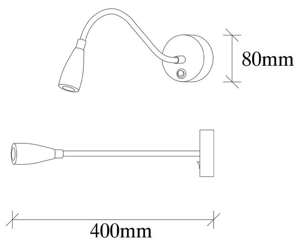 LED zidna lampa u zlatnoj boji Reading – Opviq lights