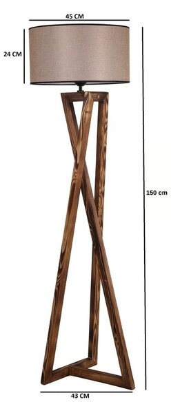 Smeđa stojeća svjetiljka s tekstilnim sjenilom (visina 149 cm) Maçka – Opviq lights