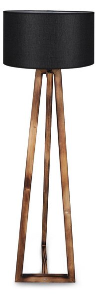 Crna/smeđa stojeća svjetiljka s tekstilnim sjenilom (visina 149 cm) Maçka – Opviq lights