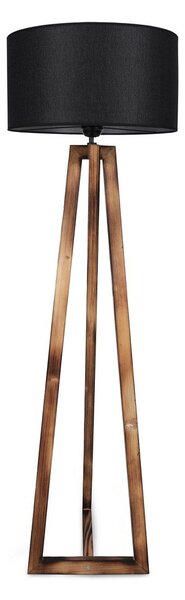 Crna/smeđa stojeća svjetiljka s tekstilnim sjenilom (visina 149 cm) Maçka – Opviq lights