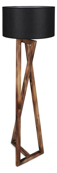 Crna/smeđa stojeća svjetiljka s tekstilnim sjenilom (visina 149 cm) Maçka – Opviq lights