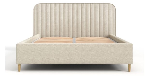 Bež tapecirani bračni krevet s prostorom za pohranu s podnicom 180x200 cm Noto – Maison de Rêve