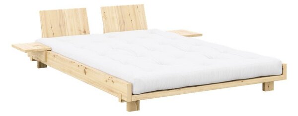 Bračni krevet od masivnog bora s podnicom 140x200 cm u prirodnoj boji Social Bed – Karup Design