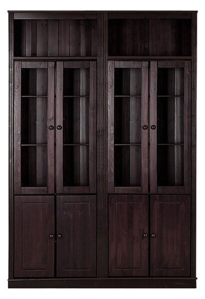 Smeđa vitrina od masivnog bora 148x223 cm Anita – Støraa