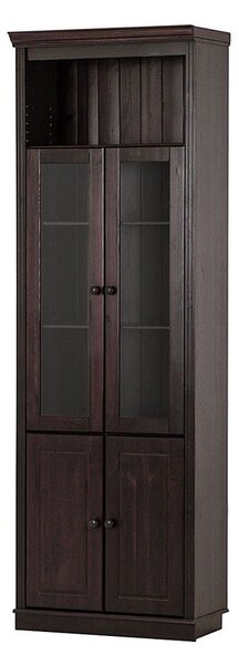 Smeđa vitrina od masivnog bora 74x223 cm Anita – Støraa