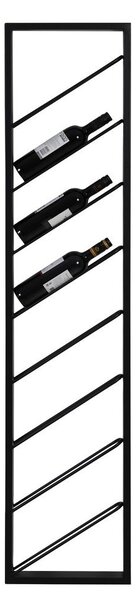 Crni zidni metalni držač za boce vina broj boca 8 kom 36x160x6 cm Malbeo – Light & Living