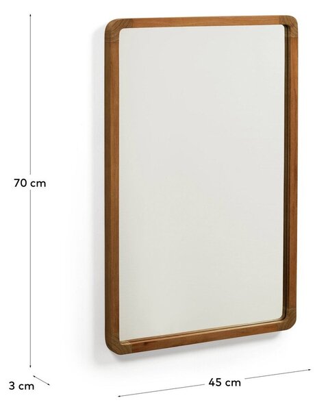 Zidno ogledalo s okvirom od masivnog drveta 45x70 cm Shamel – Kave Home