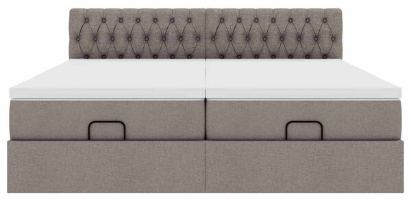 Ottoman krevet s madracima, taupe 160x200 cm, tkanina - Tupe / 160 x 200 cm