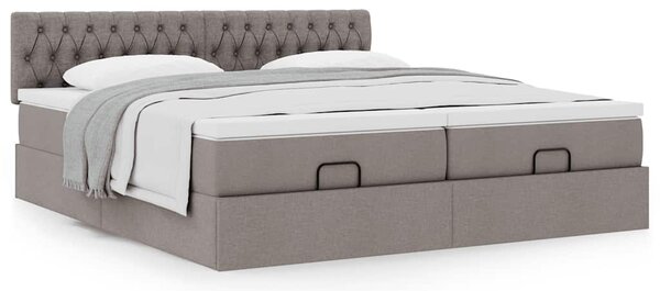 Ottoman krevet s madracima, taupe 160x200 cm, tkanina - Tupe / 160 x 200 cm