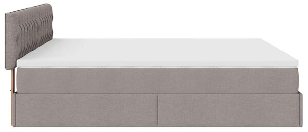 Ottoman krevet s madracima, taupe 160x200 cm, tkanina - Tupe / 160 x 200 cm