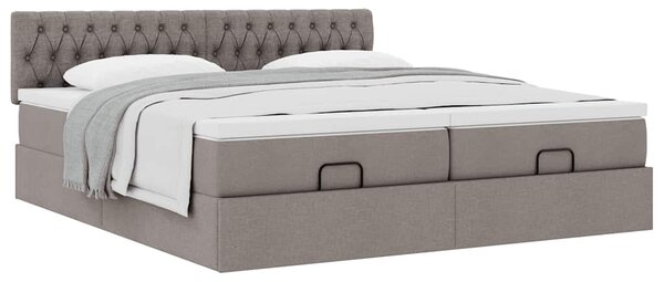 Ottoman krevet s madracima, taupe 160x200 cm, tkanina - Tupe / 160 x 200 cm