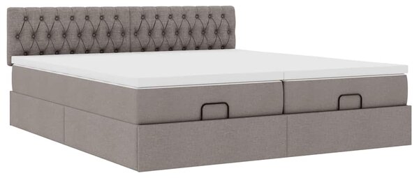 Ottoman krevet s madracima, taupe 160x200 cm, tkanina - Tupe / 160 x 200 cm