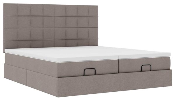 Ottoman krevet s madracima, taupe 160x200 cm, tkanina - Tupe / 160 x 200 cm