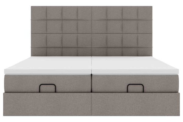 Ottoman krevet s madracima, taupe 160x200 cm, tkanina - Tupe / 160 x 200 cm