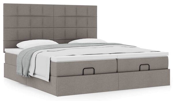 Ottoman krevet s madracima, taupe 160x200 cm, tkanina - Tupe / 160 x 200 cm