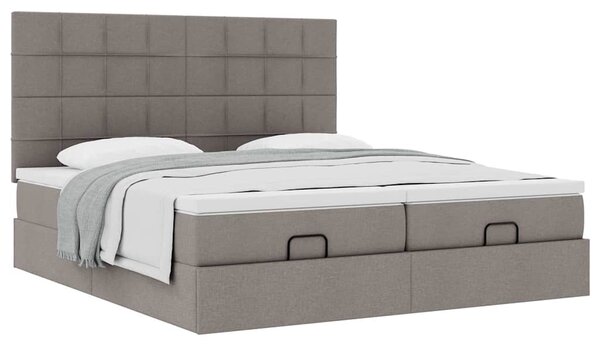 Ottoman krevet s madracima, taupe 160x200 cm, tkanina - Tupe / 160 x 200 cm