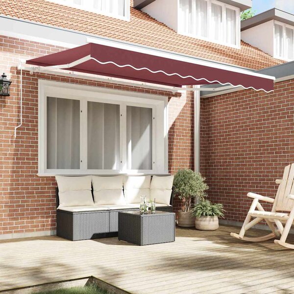 Skrovita tenda Tamno crvena 300 x 200 cm tkanina - Bordo / 300 x 200 cm