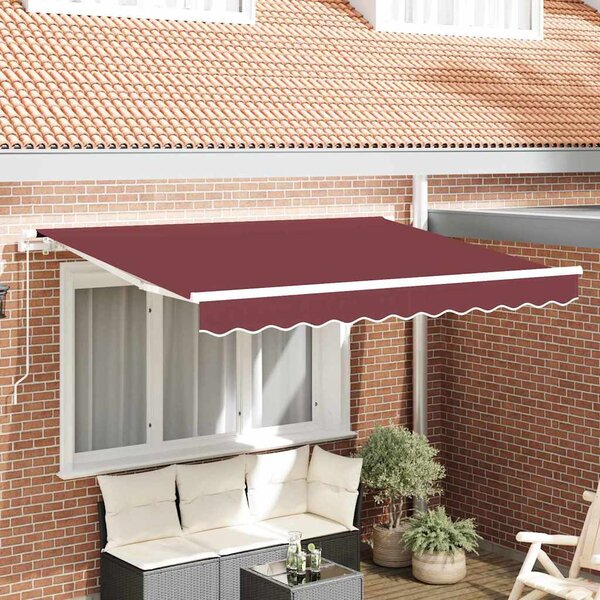 Skrovita tenda Tamno crvena 300 x 200 cm tkanina - Bordo / 300 x 200 cm