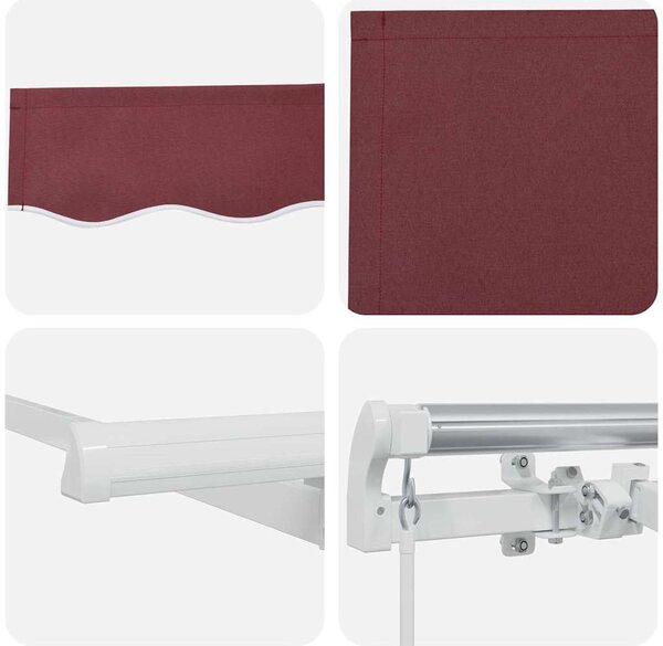 Skrovita tenda Tamno crvena 300 x 200 cm tkanina - Bordo / 300 x 200 cm