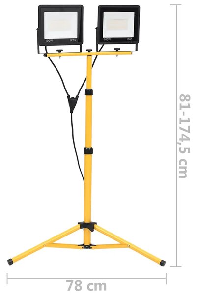 LED reflektor sa stativom 2 x 100 W topli bijeli - Topla bijela 2 x 100 w