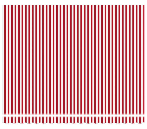 Skrovita tenda Crvena i bijela 400 × 300 cm Platno i Aluminij - Crvena / 400 × 300 cm