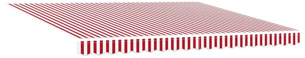 Skrovita tenda Crvena i bijela 400 × 300 cm Platno i Aluminij - Crvena / 400 × 300 cm