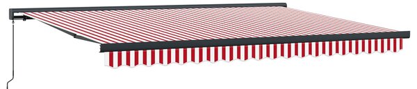 Skrovita tenda Crvena i bijela 400 × 300 cm Platno i Aluminij - Crvena / 400 × 300 cm