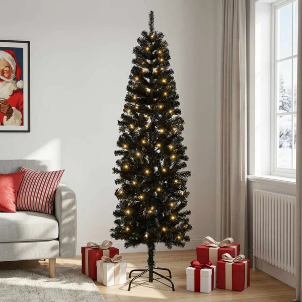 Umjetno vitko božićno drvce 180 cm 300 LED lampica Topla bijela - 180 cm s LED svjetlima