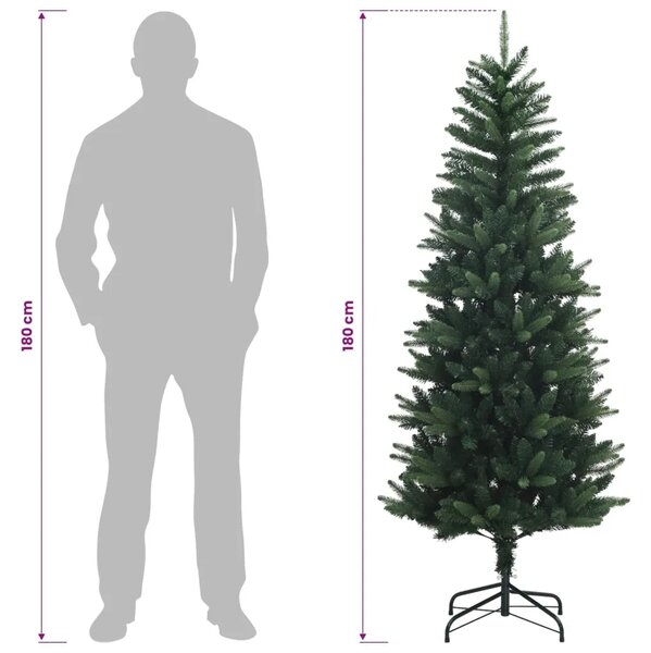 Umjetno božićno drvce s nogom 180 cm 300 LED lampica - 180 cm s LED svjetlima Zelena