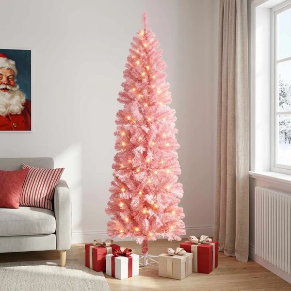 Umjetno vitko božićno drvce 180 cm 300 LED lampica Topla bijela - 180 cm s LED svjetlima