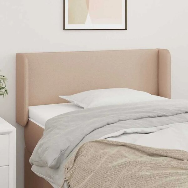 Uzglavlje s ušima boja cappuccina 93x16x78/88 cm umjetna koža - Boja cappuccina 93 x 16 x 78/88 cm
