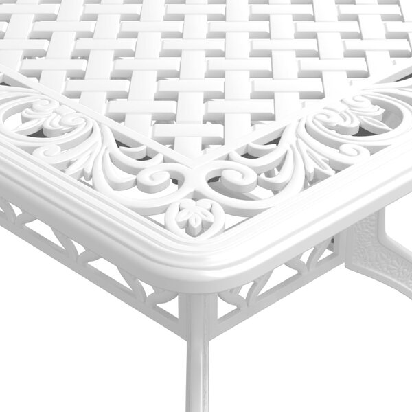 5-dijelni vrtni blagovaonski set bijeli lijevani aluminij - Bijela / N/A