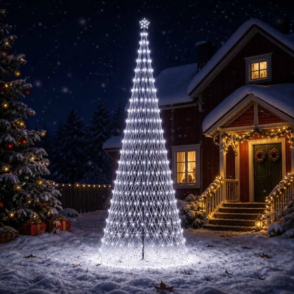LED božićno drvce 400 cm 450 LED lampica Hladno bijela Željezo - Hladna bijela 400 cm