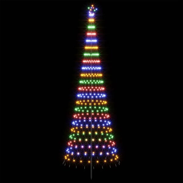 LED božićno drvce 400 cm 450 LED lampica Višebojno Željezo Crna - Šareni 400 cm