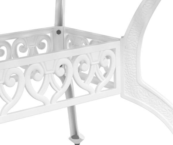5-dijelni vrtni blagovaonski set bijeli lijevani aluminij - Bijela / N/A