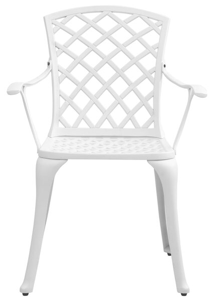 5-dijelni vrtni blagovaonski set bijeli lijevani aluminij - Bijela / N/A
